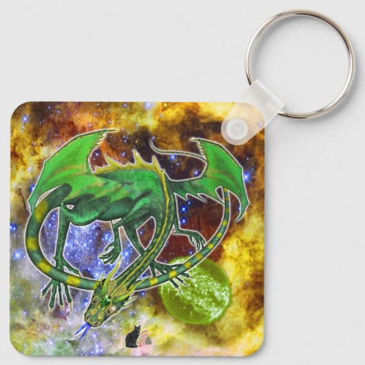 Emerald Cosmic Dragon Sleutelhanger (Achterkant)