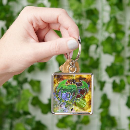 Emerald Cosmic Dragon Sleutelhanger (Hand)