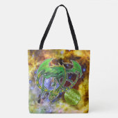 Emerald Cosmic Dragon Tote Bag (Voorkant)