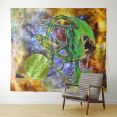 Emerald Cosmic Dragon Wandkleed (In Situ (horizontaal))