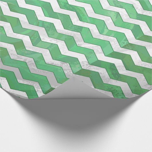 Emerald Cream Chevron Pattern Cadeaupapier (Hoek)