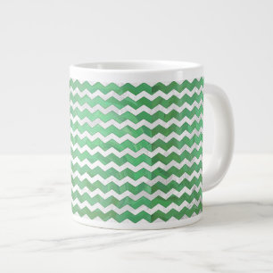 Emerald Cream Chevron Pattern Grote Koffiekop