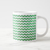 Emerald Cream Chevron Pattern Grote Koffiekop (Rechts)