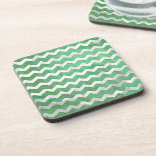 Emerald Cream Chevron Pattern Onderzetter