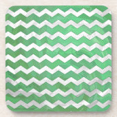Emerald Cream Chevron Pattern Onderzetter (Voorkant)