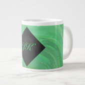 Emerald Cream en Black Monogram Grote Koffiekop (Voorkant rechts)