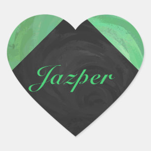 Emerald Cream en Black Monogram Hart Sticker