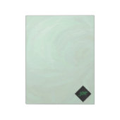 Emerald Cream en Black Monogram Notitieblok (Linkerzijde)