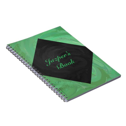 Emerald Cream en Black Monogram Notitieboek (Rechterzijde)