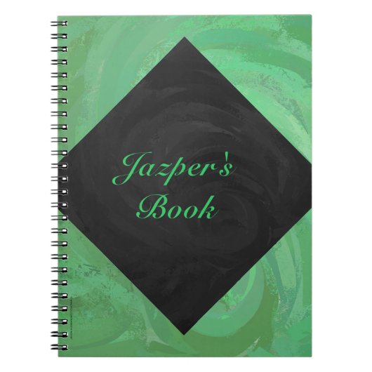 Emerald Cream en Black Monogram Notitieboek (Voorkant)