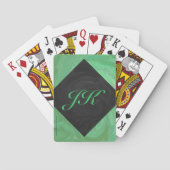 Emerald Cream en Black Monogram Pokerkaarten (Achterkant)