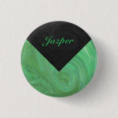 Emerald Cream en Black Monogram Ronde Button 3,2 Cm (Voorkant)