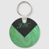 Emerald Cream en Black Monogram Sleutelhanger (Voorkant)