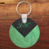 Emerald Cream en Black Monogram Sleutelhanger (Voorkant)