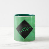 Emerald Cream en Black Monogram Tweekleurige Koffiemok (Center)