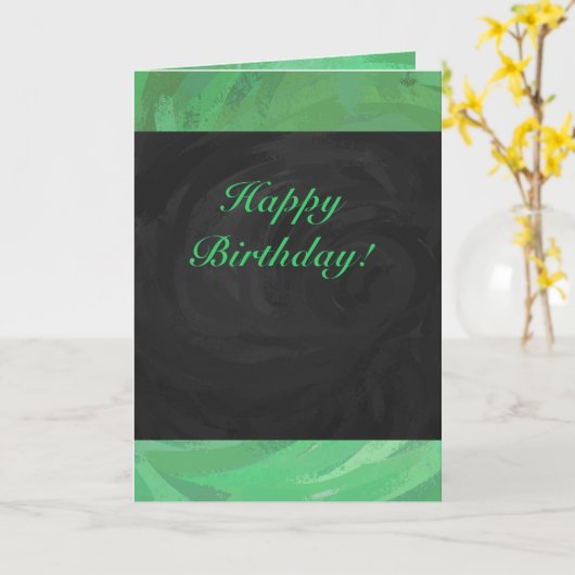 Emerald Cream en Black Party Kaart (Gele Bloem)