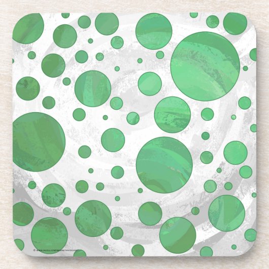 Emerald Cream Polka Dot Bier Onderzetter (Voorkant)