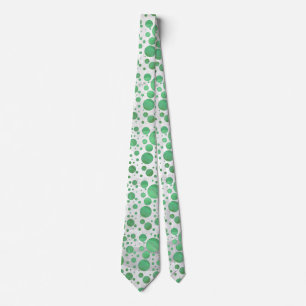 Emerald Cream Polka Dot Stropdas