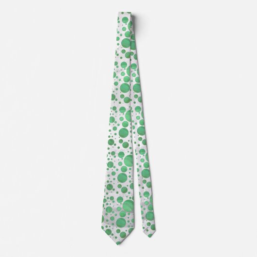Emerald Cream Polka Dot Stropdas (Voorkant)