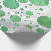 Emerald Cream Polka Dots Cadeaupapier (Hoek)