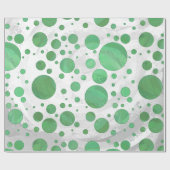 Emerald Cream Polka Dots Cadeaupapier (Vlak)