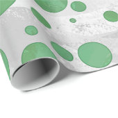 Emerald Cream Polka Dots Cadeaupapier (Rol Hoek)