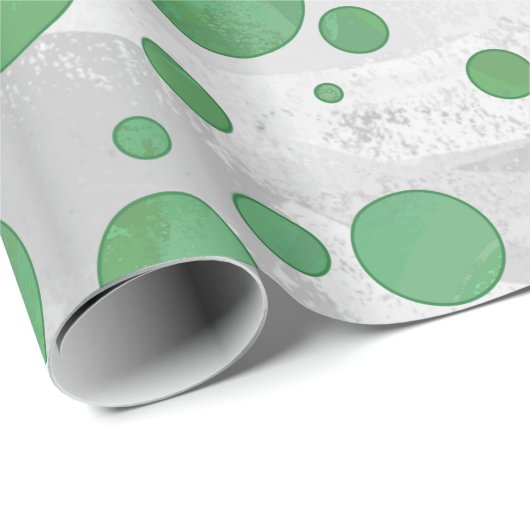 Emerald Cream Polka Dots Cadeaupapier (Rol Hoek)