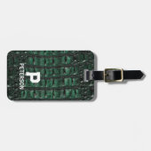 Emerald Crocodile Leather Luxury Exotic Skin Bagagelabel (Voorkant horizontaal)