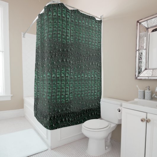 Emerald Crocodile Leather Luxury Exotic Skin Douchegordijn (In situ)