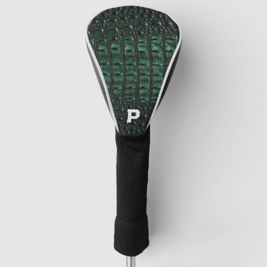 Emerald Crocodile Leather Luxury Exotic  Skin Golfheadcover (Voorkant)