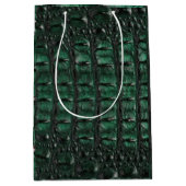 Emerald Crocodile Leather Luxury Exotic Skin Medium Cadeauzakje (Voorkant)
