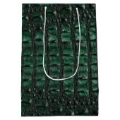 Emerald Crocodile Leather Luxury Exotic Skin Medium Cadeauzakje (Achterkant)