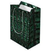 Emerald Crocodile Leather Luxury Exotic Skin Medium Cadeauzakje (Achterkant Gekanteld)