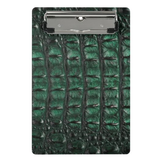 Emerald Crocodile Leather Luxury Exotic  Skin Mini Klembord (Voorkant)