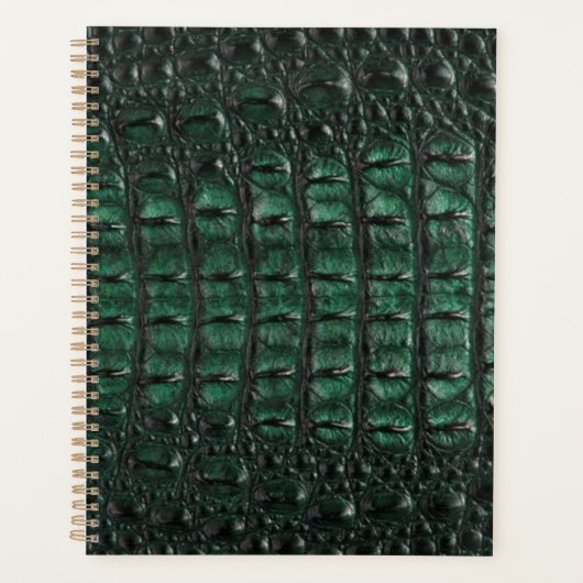 Emerald Crocodile Leather Luxury Exotic Skin Planner (Voorkant)