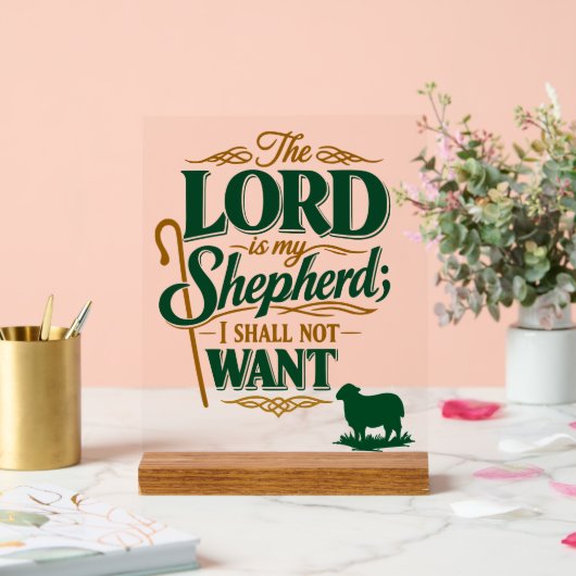 Emerald Crossing Psalm 23 VBS Church Acrylic Acryl Bord (Huwelijk)