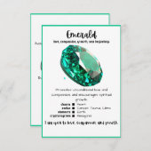 Emerald Crystal Betekenis Kaart (Voorkant / Achterkant)