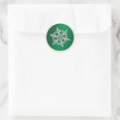 Emerald Crystal Snowflake Envelope Seal Ronde Sticker (Tas)
