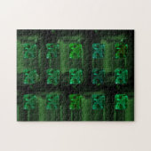 Emerald cut Emerald Pattern Green Gemstone Puzzle Legpuzzel (Horizontaal)