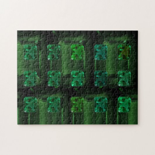 Emerald cut Emerald Pattern Green Gemstone Puzzle Legpuzzel (Horizontaal)
