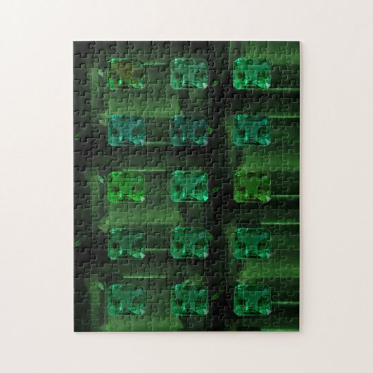Emerald cut Emerald Pattern Green Gemstone Puzzle Legpuzzel (Verticaal)