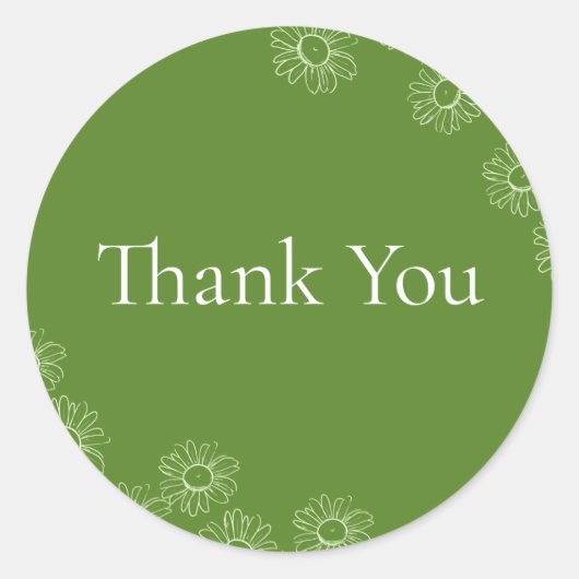 Emerald Daisy Delight Ronde Sticker (Voorkant)