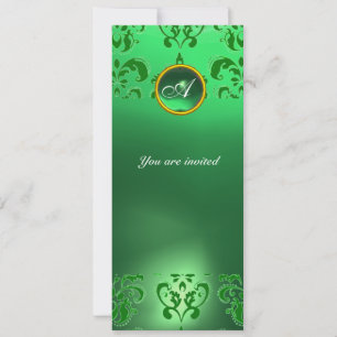 EMERALD DAMASK GEM STONE MONOGRAM green Kaart