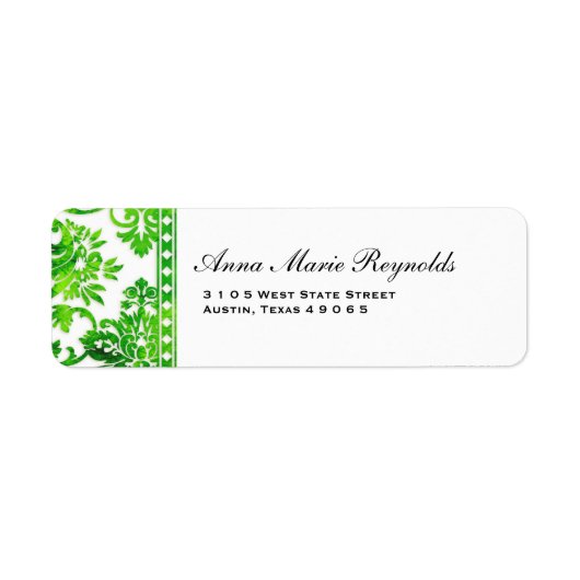 Emerald  Damask Lace Fancy Etiket (Voorkant)