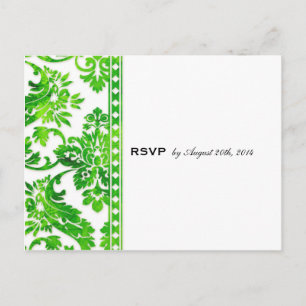 Emerald  Damask Lace Wedding RSVP Uitnodiging Briefkaart