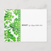 Emerald  Damask Lace Wedding RSVP Uitnodiging Briefkaart (Voorkant)