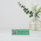 Emerald Damask QR CODE Mini Visitekaartjes (Staand voorkant)