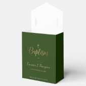 Emerald dark green gold cross-bots bedankdoosjes (Geopend)