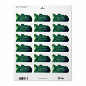 Emerald dark green waterverf minimalistisch abstra etiket (Full Sheet)