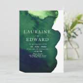 Emerald dark green waterverf minimalistisch abstra kaart (Staand voorkant)